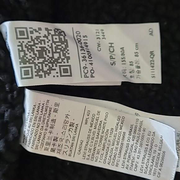 Levi's Original Black on Black Sherpa-Lined Classic Denim Trucker Jacket Size S - Picture 13 of 16